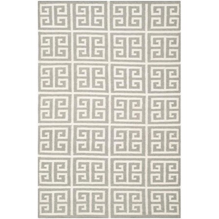 Safavieh 4 x 6 ft. Small Rectangle Contemporary Dhurries- Grey and Ivory- Flatweave Rug DHU626B-4